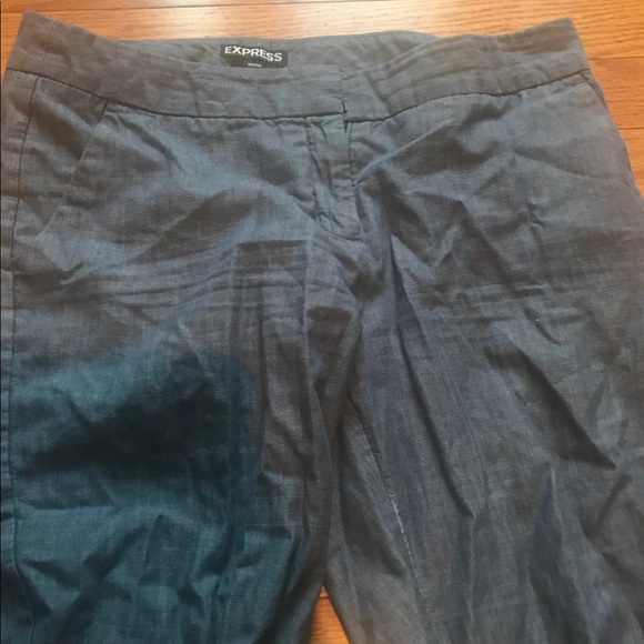 EXPRESS Editor Blue Denim Summer Capri Pants 4 - Picture 2 of 8